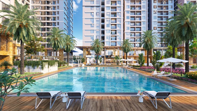 Hanoi Melody Residences l&agrave; dự &aacute;n hiếm hoi ở Linh Đ&agrave;m c&oacute; bể bơi nội khu