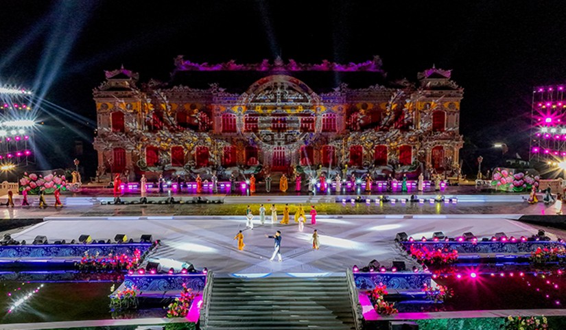 Buổi tổng duyệt chương tr&igrave;nh Khai mạc Tuần lễ Festival nghệ thuật Quốc tế Huế 2024. Ảnh: UBND tỉnh Thừa Thi&ecirc;n Huế