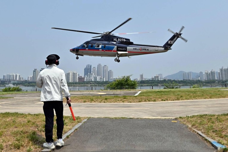 Taxi trực thăng gi&uacute;p tiết kiệm thời gian cho người tham gia giao th&ocirc;ng. Ảnh: Theo Korea Times.