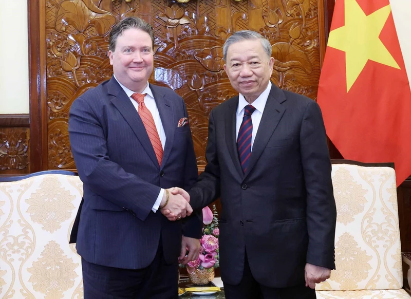 Chủ tịch nước T&ocirc; L&acirc;m tiếp Đại sứ Hoa Kỳ tại Việt Nam Marc Knapper. Ảnh: TTXVN.