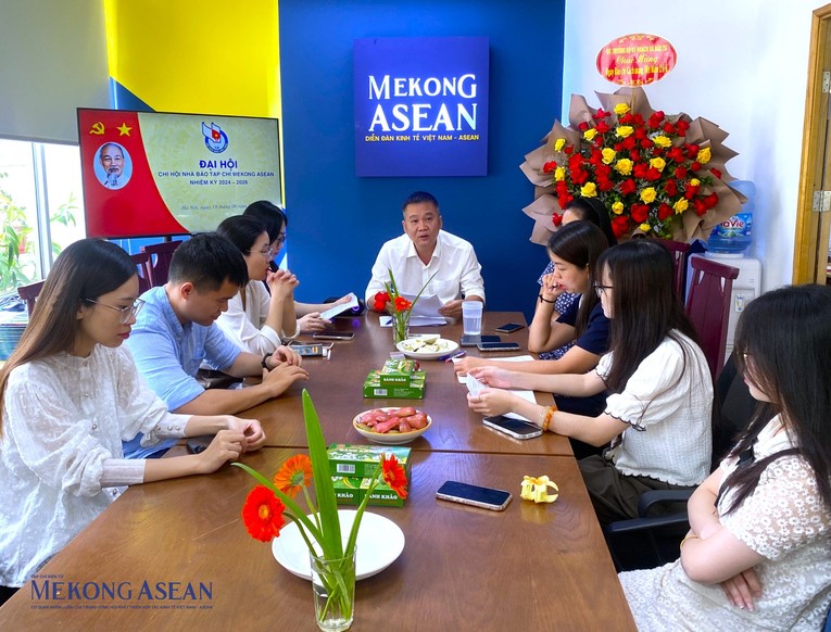 Đại hội Chi hội Nh&agrave; b&aacute;o Tạp ch&iacute; Mekong ASEAN nhiệm kỳ 2024-2026. Ảnh: H&agrave; Anh - Mekong ASEAN