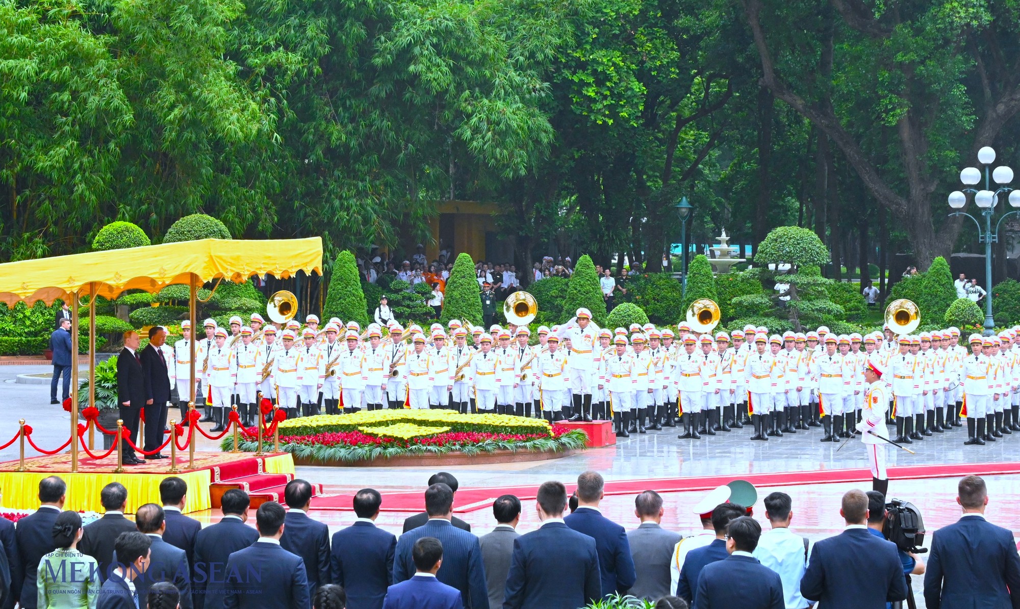 Quang cảnh lễ đ&oacute;n trọng thể tại Phủ Chủ tịch. Ảnh: Đỗ Thảo - Mekong ASEAN