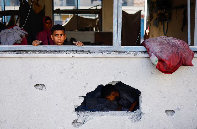 Một trường học của UNRWA tại Khan Younis, ph&iacute;a nam Dải Gaza ng&agrave;y 21/6/2024. Ảnh: Reuters