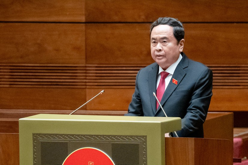 Chủ tịch Quốc hội Trần Thanh Mẫn ph&aacute;t biểu bế mạc Kỳ họp thứ 7.