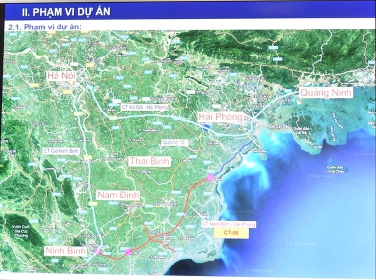 Hướng tuyến đường bộ cao tốc Ninh B&igrave;nh - Nam Định - Th&aacute;i B&igrave;nh.