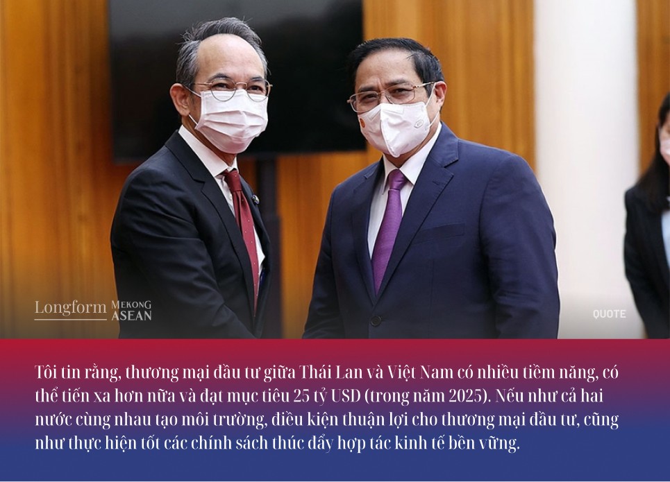 Đại sứ Th&aacute;i Lan Nikorndej Balankura trong cuộc tiếp kiến Thủ tướng Ch&iacute;nh phủ Phạm Minh Ch&iacute;nh.