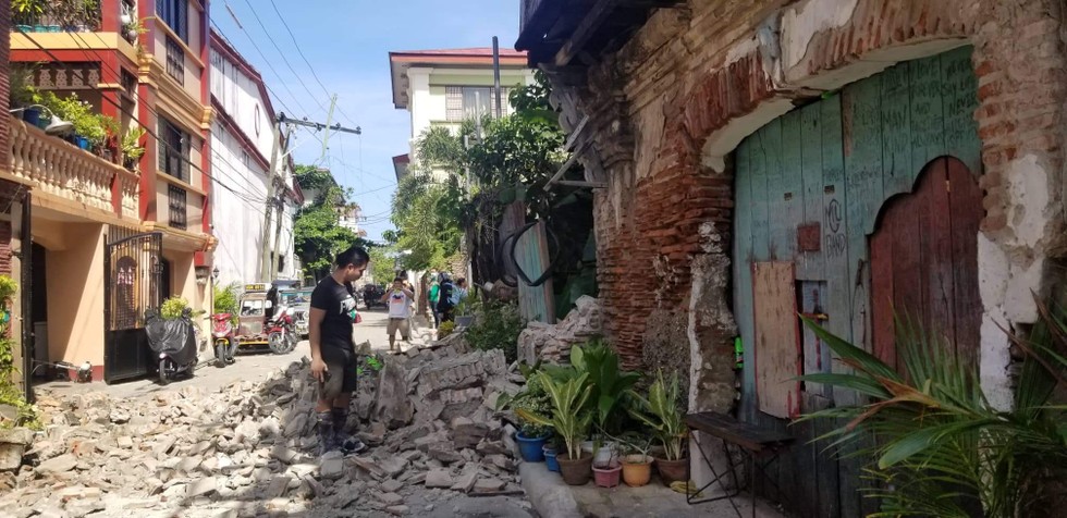 Khung cảnh đổ n&aacute;t do trận động đất mạnh tại di sản thế giới được UNESCO c&ocirc;ng nhận Vigan của Philippines tại tỉnh Abra. Ảnh: Stanley Buenafe Gajete