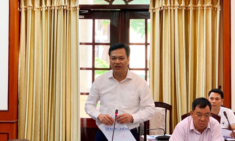 Gi&aacute;m đốc Sở T&agrave;i nguy&ecirc;n v&agrave; M&ocirc;i trường tỉnh Hải Dương Ho&agrave;ng Văn Thực ph&aacute;t biểu tại buổi l&agrave;m việc.