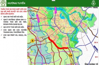 Hà Nội công bố chỉ giới đỏ tuyến Vành đai 4 đoạn từ quốc lộ 6 đến quốc lộ 1A