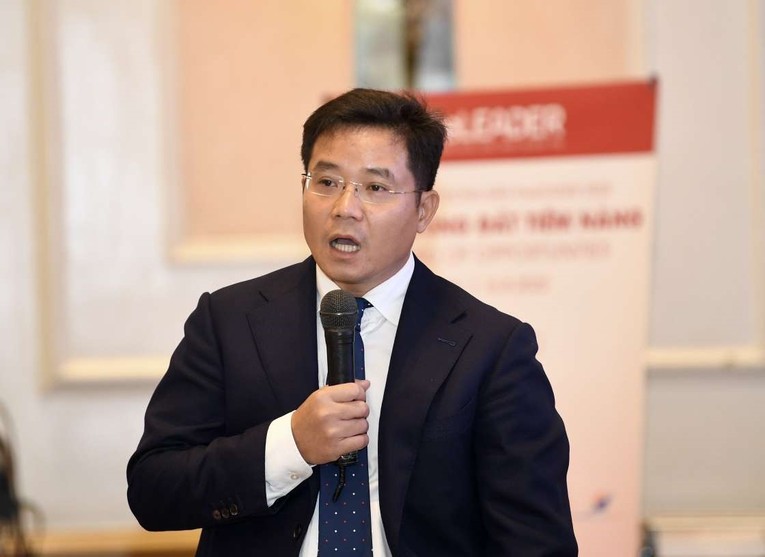 &Ocirc;ng Nguyễn Quang Thu&acirc;n, Chủ tịch HĐQT, CEO Fiin Group chia sẻ tại diễn đ&agrave;n.