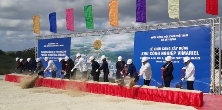 Lễ khởi c&ocirc;ng khu c&ocirc;ng nghiệp đầu ti&ecirc;n của Viglacera tại Đặc khu ph&aacute;t triển Mariel.