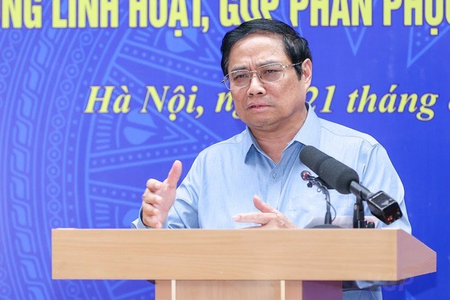Thủ tướng Phạm Minh Ch&iacute;nh ph&aacute;t biểu kết luận hội nghị. Ảnh: VGP