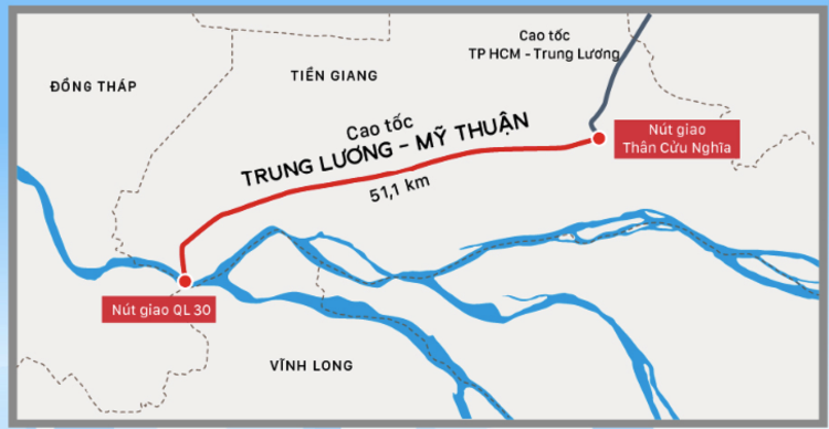 Nghi&ecirc;n cứu 3 phương &aacute;n mở rộng cao tốc TP HCM - Trung Lương, Trung Lương - Mỹ Thuận. Nguồn: nhadatbinhminh.com.