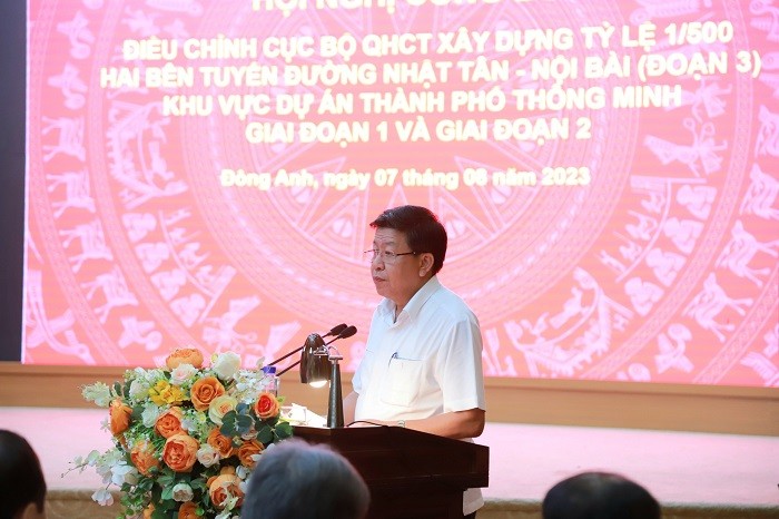 Ph&oacute; Chủ tịch UBND TP H&agrave; Nội Dương Đức Tuấn ph&aacute;t biểu tại hội nghị. Nguồn: Cổng th&ocirc;ng tin điện tử TP H&agrave; Nội.