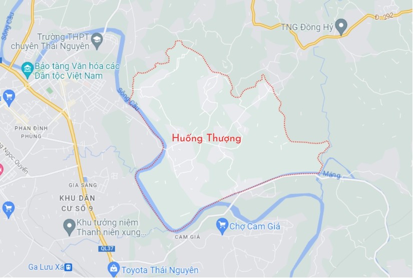 Vị tr&iacute; x&atilde; Huống Thượng. Ảnh: Google Maps