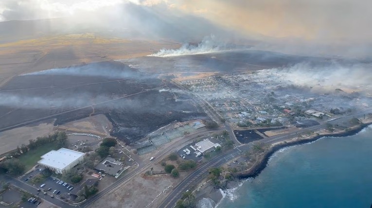 H&igrave;nh ảnh từ tr&ecirc;n cao đ&aacute;m ch&aacute;y tại Maui, Hawaii, Mỹ ng&agrave;y 9/8/2023. Ảnh: Reuters