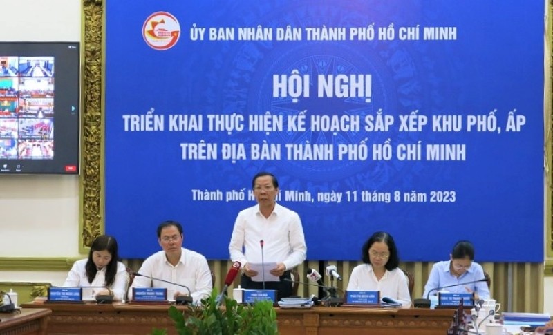 Chủ tịch UBND TPHCM Phan Văn M&atilde;i ph&aacute;t biểu kết luận hội nghị. Nguồn: Cổng th&ocirc;ng tin điện tử TP HCM.