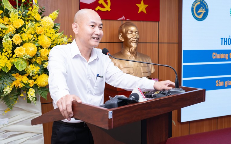 &Ocirc;ng Nguyễn Nguy&ecirc;n Phương, Ph&oacute; gi&aacute;m đốc Sở C&ocirc;ng Thương TP HCM ph&aacute;t biểu tại sự kiện. Ảnh: MXV