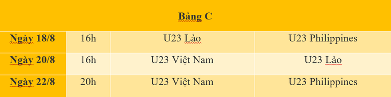Lịch thi đấu v&ograve;ng bảng tại giải U23 Đ&ocirc;ng Nam &Aacute; 2023.