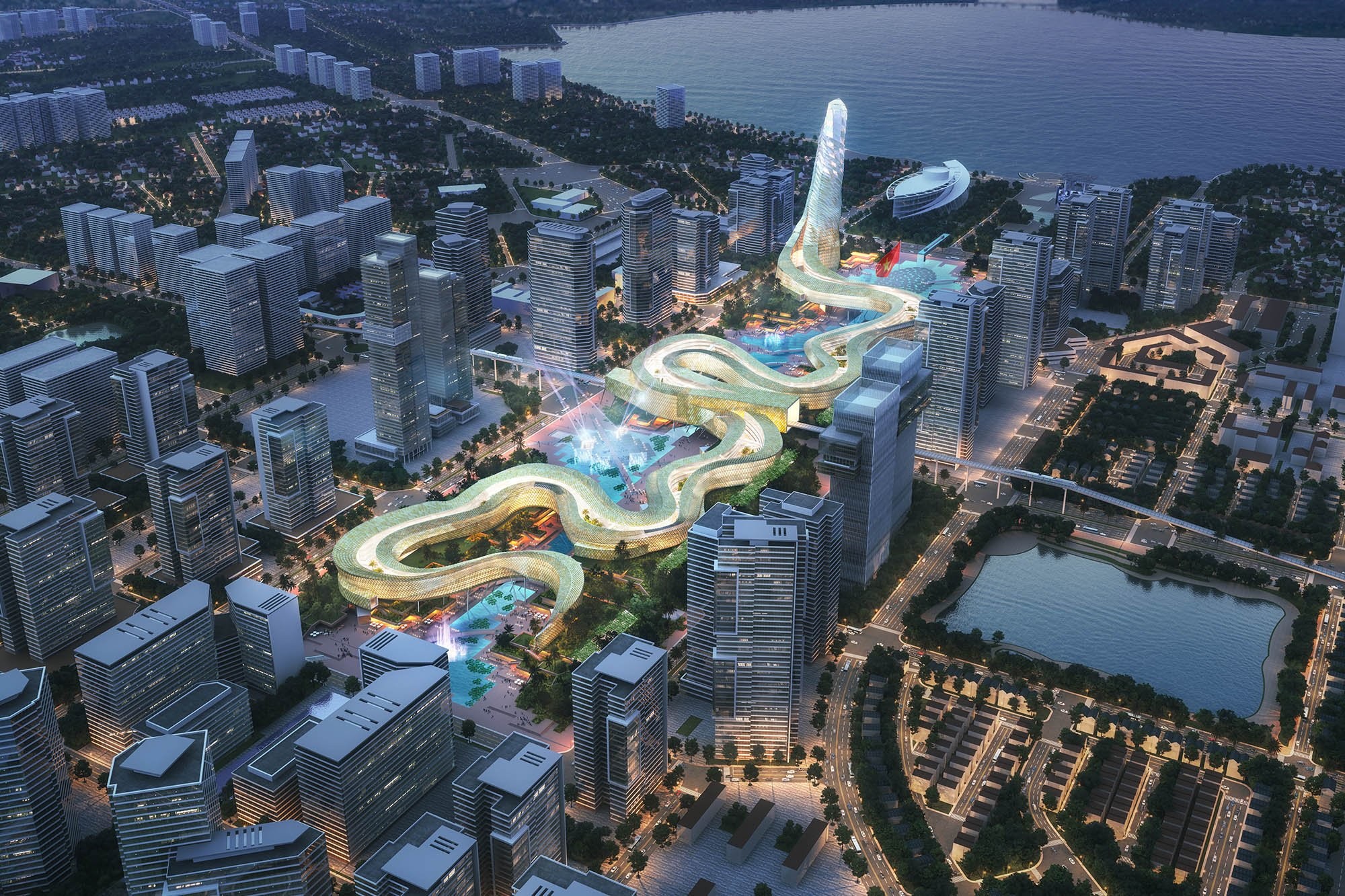 Cận cảnh thiết kế tòa Tháp rồng Hà Nội đạt giải kiến trúc toàn cầu