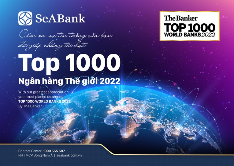 SeABank được vinh danh trong “Top 1000 Ngân hàng thế giới 2022”
