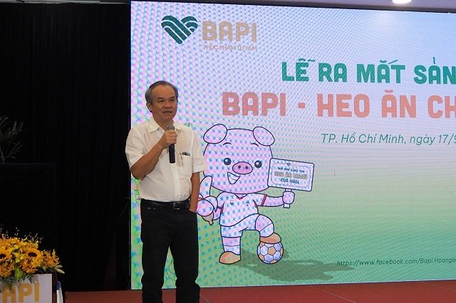 &Ocirc;ng Đo&agrave;n Nguy&ecirc;n Đức chia sẻ tại sự kiện ra mắt thương hiệu Bapi - Heo ăn chuối Ho&agrave;ng Anh Gia Lai tại TP HCM.