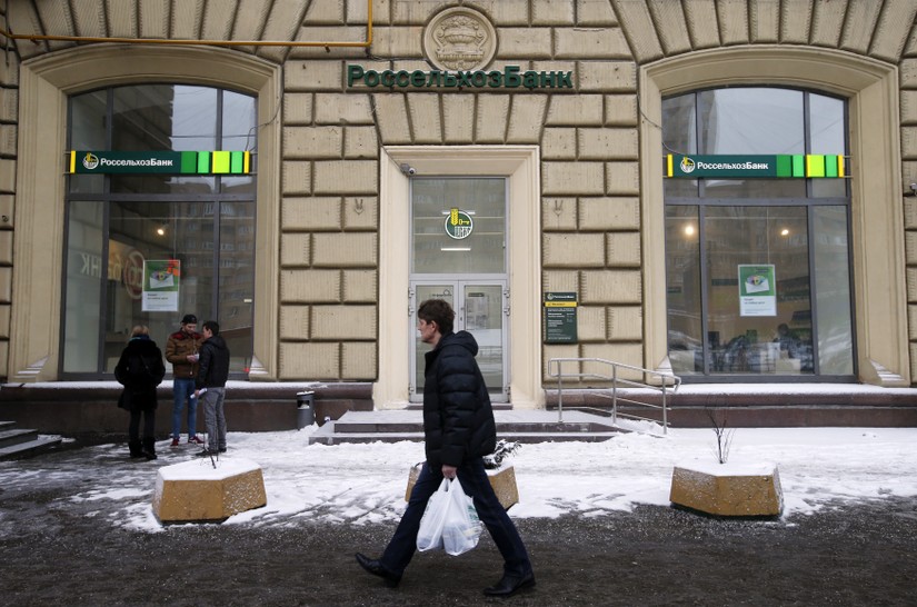 Chi nh&aacute;nh của Rosselkhozbank tại Moscow, Nga. Ảnh: Reuters