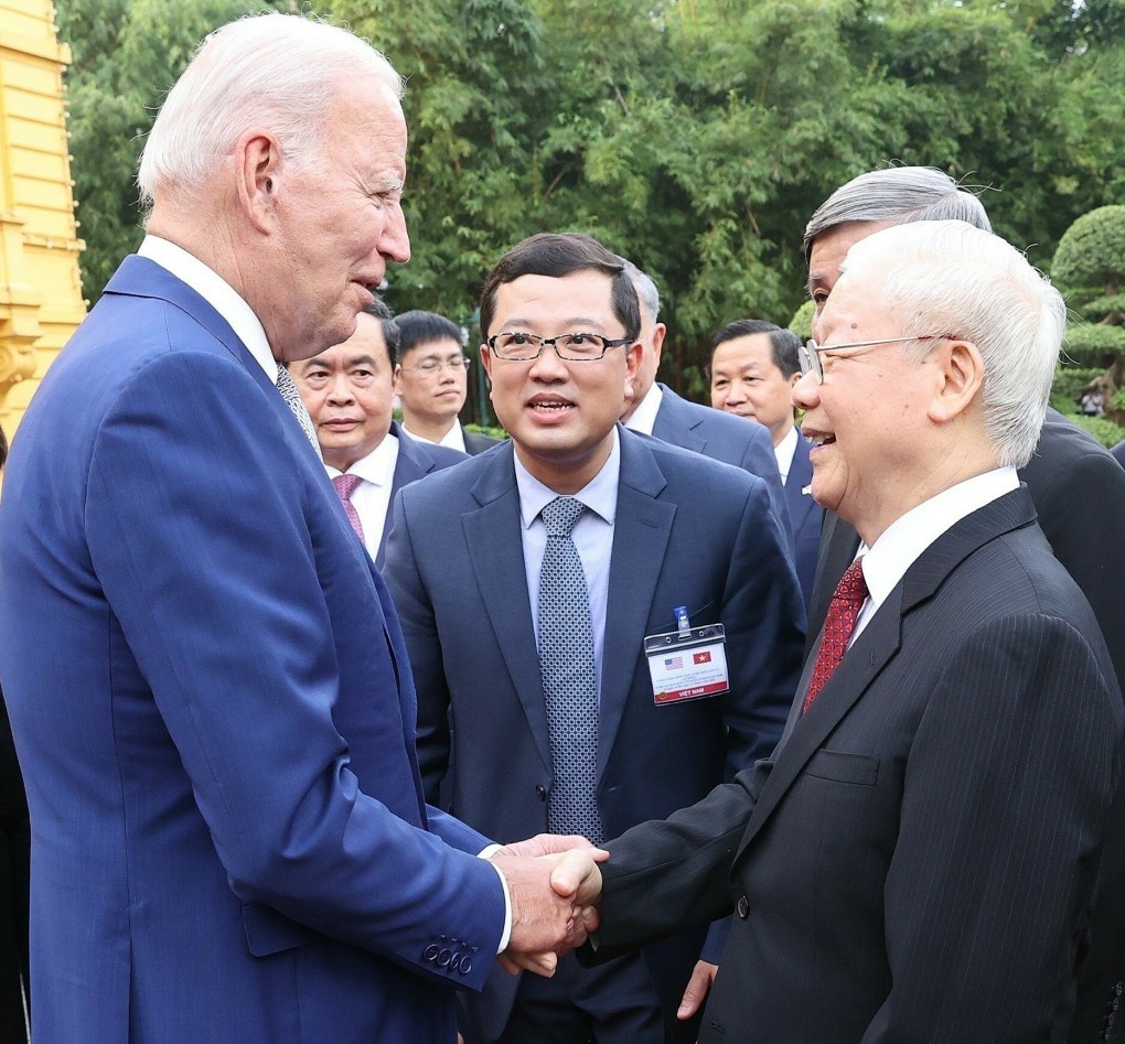 Tổng Bí thư Nguyễn Phú Trọng chủ trì lễ đón Tổng thống Mỹ Joe Biden ảnh 3 Tổng Bí thư Nguyễn Phú Trọng chủ trì lễ đón Tổng thống Mỹ Joe Biden ảnh 3