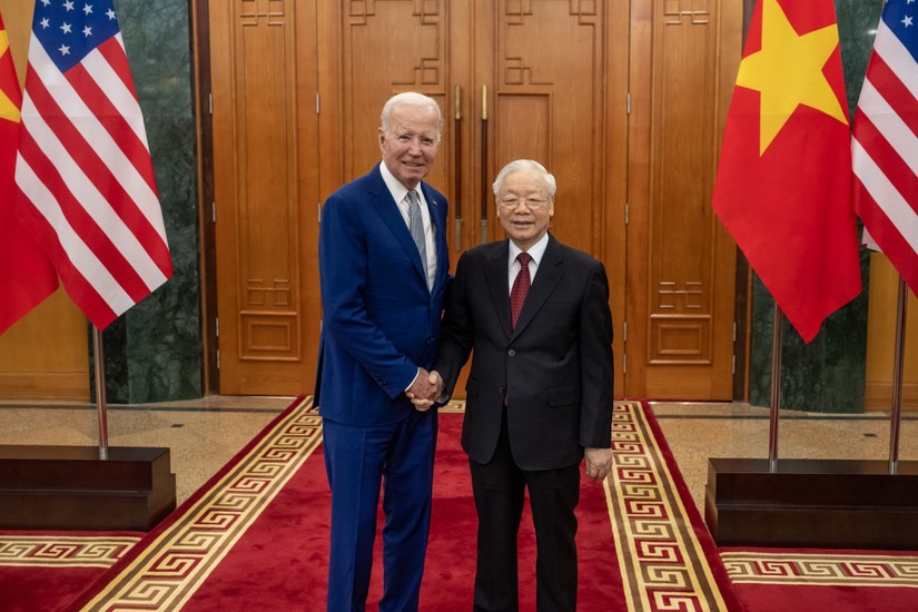 Tổng thống Mỹ Joe Biden v&agrave; Tổng B&iacute; thư Nguyễn Ph&uacute; Trọng. Ảnh: Facebook President Joe Biden