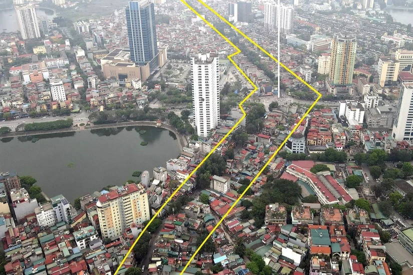 Hướng tuyến V&agrave;nh đai 1 đoạn Ho&agrave;ng Cầu - Voi Phục. Ảnh: B&aacute;o Giao th&ocirc;ng