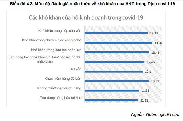 Kh&oacute; khăn của HKD trong dịch COVID-19, theo kết quả khảo s&aacute;t tr&ecirc;n 1.018 HKD được thực hiện bởi VEPR kết hợp với BIDV v&agrave; FNF