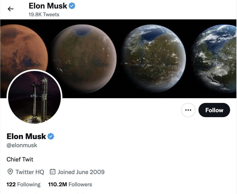 Twitter của tỷ ph&uacute; Elon Musk đ&atilde; cập nhật m&ocirc; tả &amp;amp;amp;quot;Chief Twit&amp;amp;amp;quot; (Sếp Twitter) sau thương vụ.