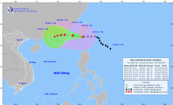Chiều tối nay bão Koinu sẽ đi vào Biển Đông với sức gió mạnh cấp 14