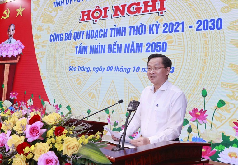 Ph&oacute; Thủ tướng L&ecirc; Minh Kh&aacute;i ph&aacute;t biểu tại hội nghị. Nguồn: VGP.