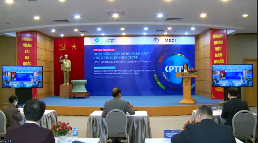 Hội thảo &ldquo;Hoạt động x&acirc;y dựng ph&aacute;p luật thực thi CPTPP. Đ&aacute;nh gi&aacute; hiệu quả thực hiện v&agrave; H&agrave;m &yacute; ch&iacute;nh s&aacute;ch&rdquo; s&aacute;ng 10/11