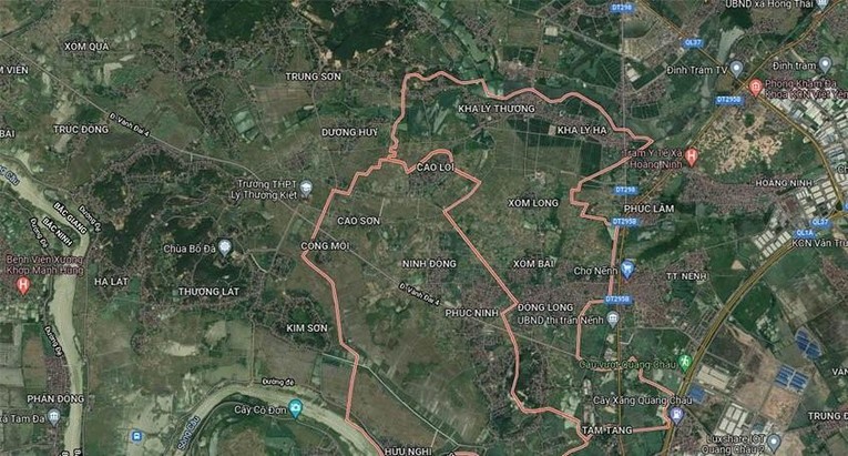 Vị tr&iacute; Khu đ&ocirc; thị mới Ninh Sơn, Việt Y&ecirc;n, Bắc Giang