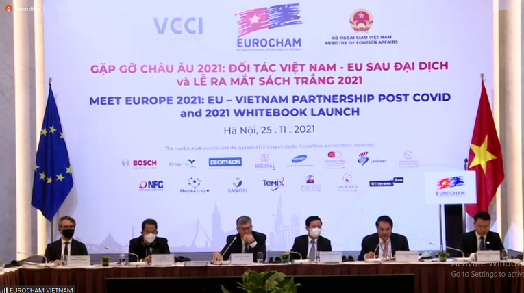 Diễn đ&agrave;n &amp;amp;amp;quot;Gặp gỡ ch&acirc;u &Acirc;u 2021: Đối t&aacute;c Việt Nam - EU sau đại dịch v&agrave; ra mắt s&aacute;ch trắng 2021&rdquo;