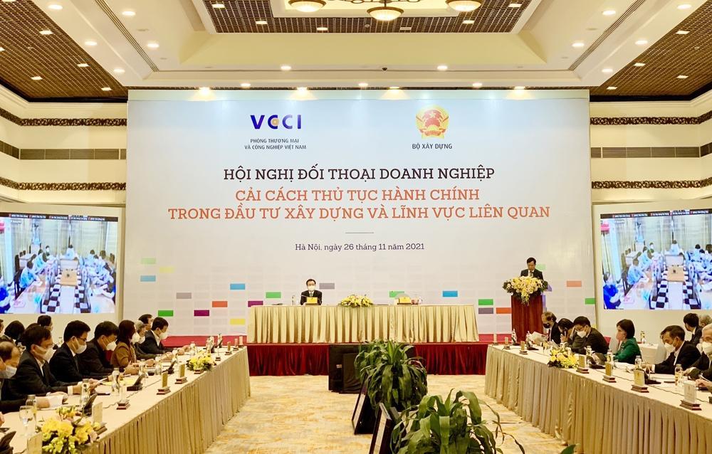 Hội nghị đối thoại doanh nghiệp cải c&aacute;ch thủ tục h&agrave;nh ch&iacute;nh trong đầu tư x&acirc;y dựng v&agrave; lĩnh vực li&ecirc;n quan
