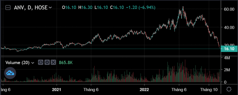 Biến động gi&aacute; cổ phiếu gi&aacute; cổ phiếu ANV. Ảnh: SSI
