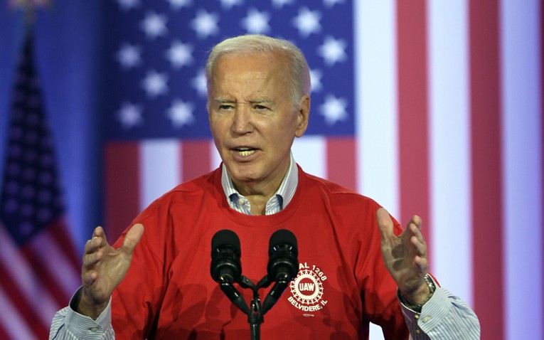 Tổng thống Mỹ Joe Biden ph&aacute;t biểu tại một sự kiện ng&agrave;y 9/11. Ảnh: AP