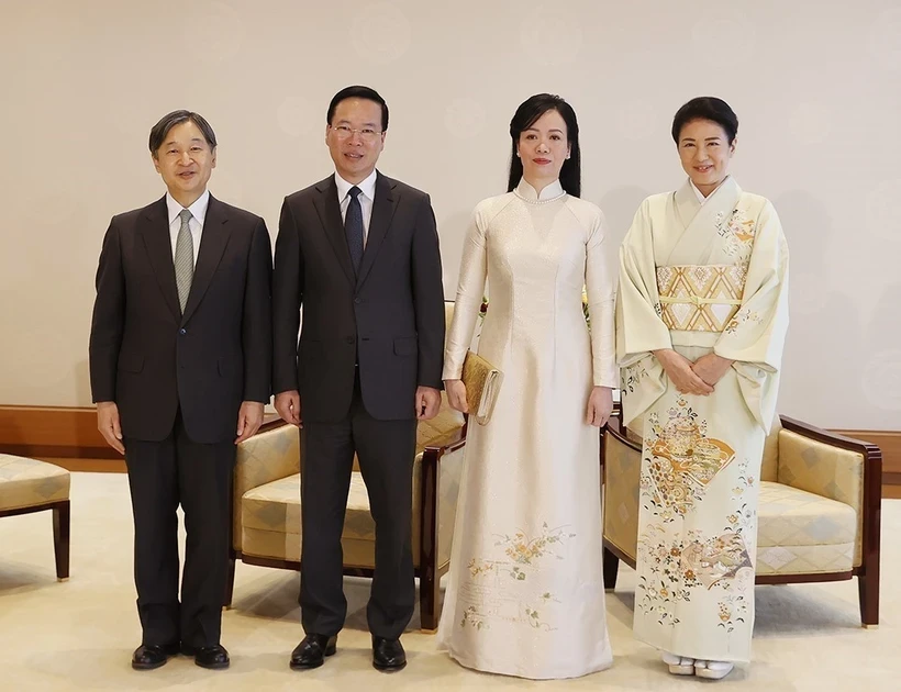 Chủ tịch nước và Phu nhân hội kiến Nhật hoàng Naruhito và Hoàng hậu