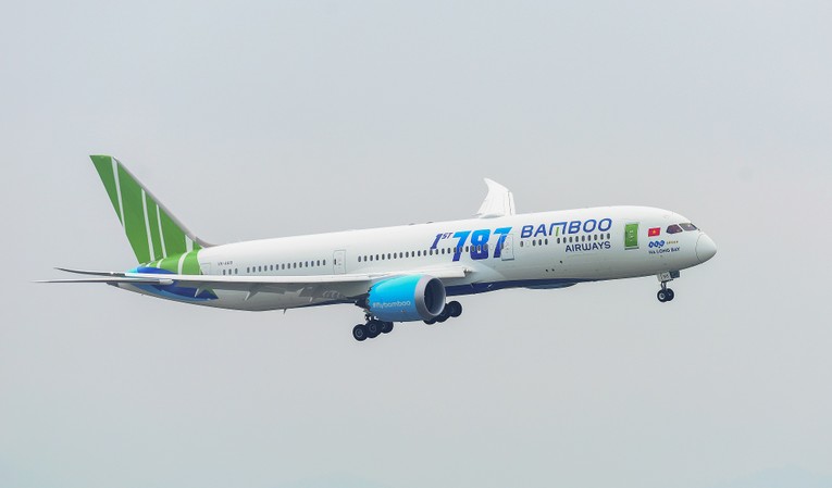 Chiếc Boeing 787-9 Dreamliner của Bamboo Airways.