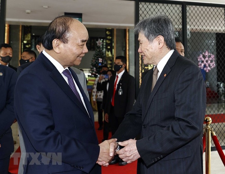 Chủ tịch nước Nguyễn Xu&acirc;n Ph&uacute;c v&agrave; Tổng Thư k&yacute; ASEAN Lim Jock Hoi.