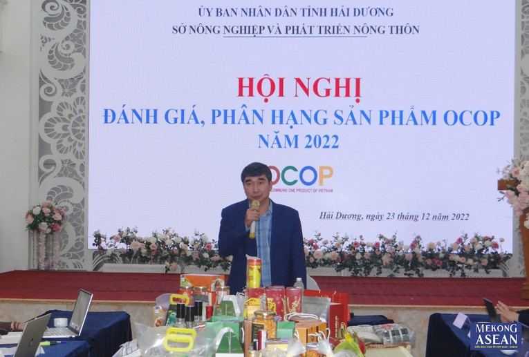 Gi&aacute;m đốc Sở N&ocirc;ng nghiệp v&agrave; Ph&aacute;t triển n&ocirc;ng th&ocirc;n tỉnh Hải Dương B&ugrave;i Văn Thăng ph&aacute;t biểu tại hội nghị.