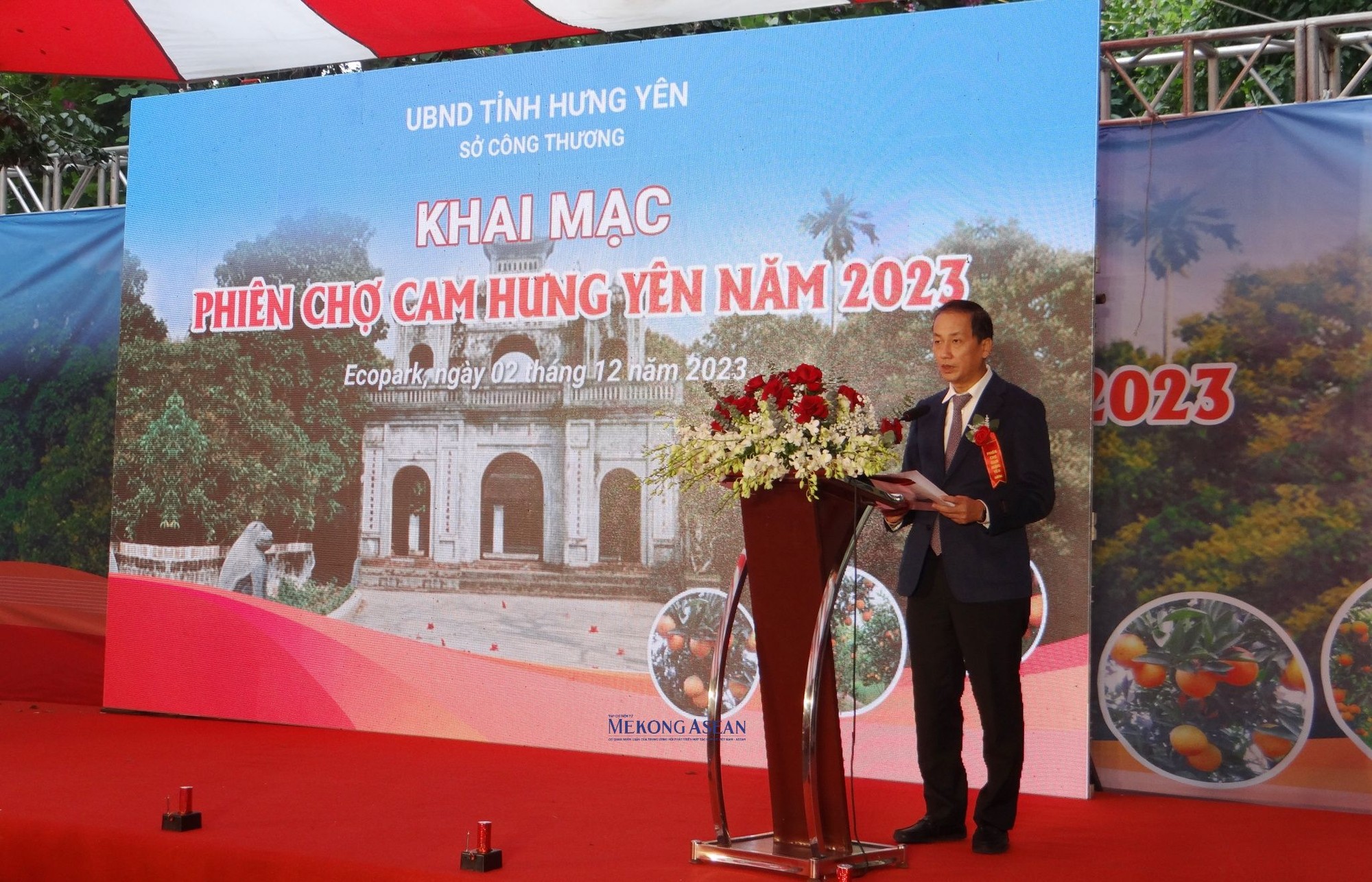 Ph&oacute; Chủ tịch UBND tỉnh Hưng Y&ecirc;n Nguyễn H&ugrave;ng Nam ph&aacute;t biểu khai mạc.